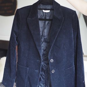 MANGO dark blue suede blazer